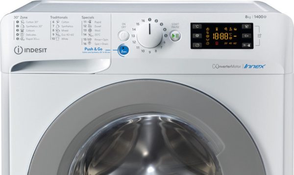 Indesit Πλυντήριο Ρούχων 8kg 1351 Στροφών BWE 81485X WS EE N