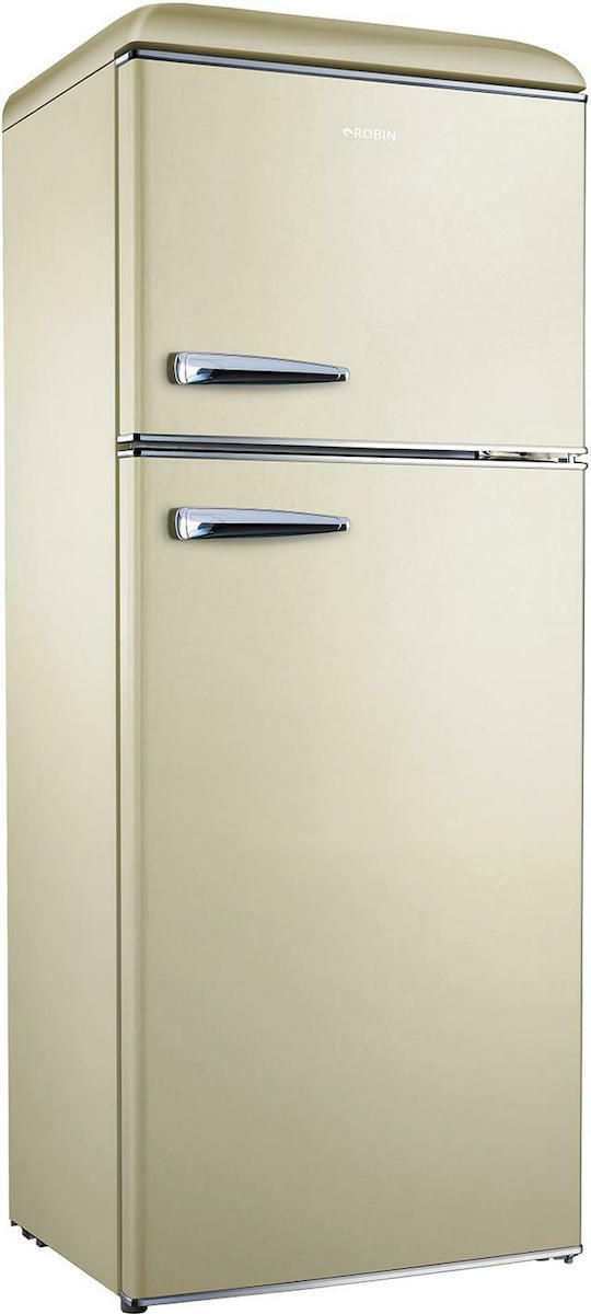 Robin RB-280 Retro Ψυγείο Δίπορτο 278lt Total NoFrost Υ157xΠ60xΒ70εκ. Μπεζ