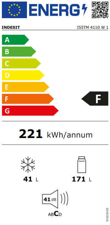 Indesit I55TM 4110 W 1 Ψυγείο Δίπορτο 212lt Υ144xΠ54xΒ57εκ. Λευκό