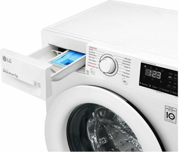 LG Πλυντήριο Ρούχων Inverter Direct Drive 7kg με Ατμό 1200 Στροφών F2WV3S7S3E