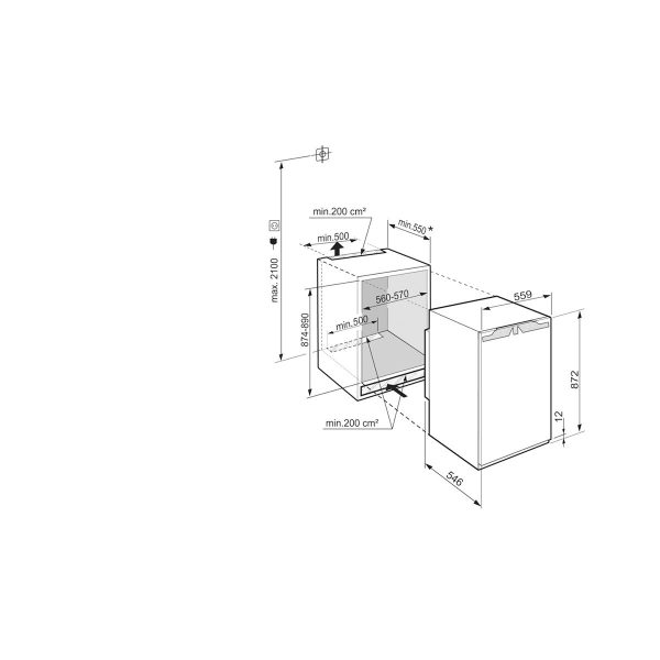 Liebherr IRf 3900 Pure Εντοιχιζόμενο Mini Bar 137lt Υ87.4xΠ56xΒ55εκ. Λευκό