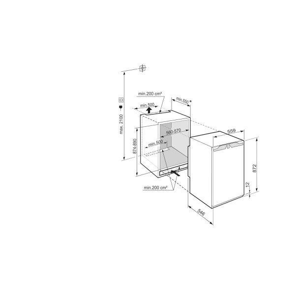 Liebherr IRd 3950 Prime Εντοιχιζόμενο Ψυγείο Συντήρησης 137lt Υ89xΠ57xΒ55εκ. Λευκό