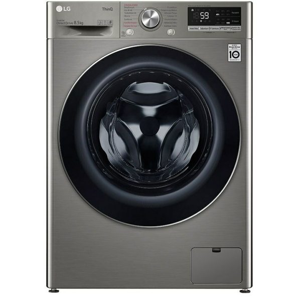 LG Πλυντήριο Ρούχων Inverter Direct Drive 8.5kg με Ατμό 1200 Στροφών Inox F2WV5S8S2PE