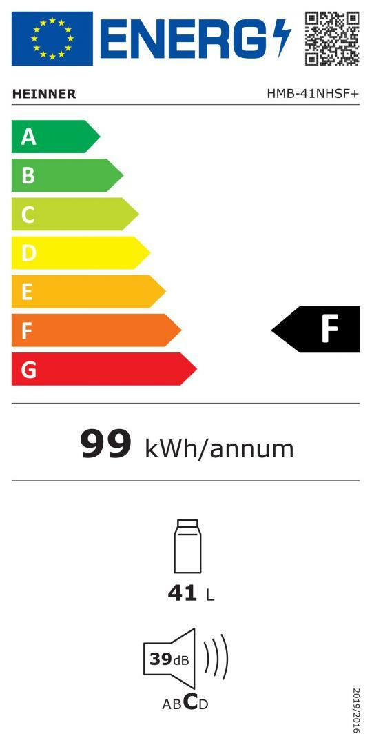 Heinner HMB-41NHSF+ Ψυγείο Συντήρησης 41lt Υ51xΠ44xΒ47εκ. Inox