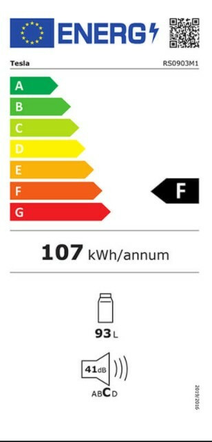 Tesla RS0903M1 Ψυγείο Συντήρησης 93lt Υ85xΠ47.2xΒ45εκ. Λευκό