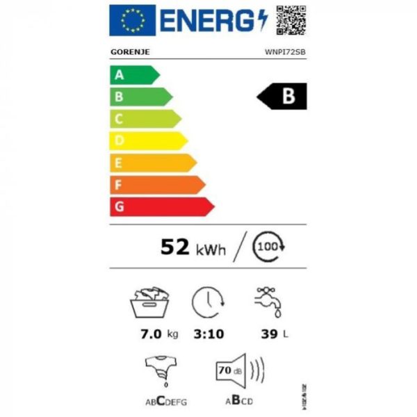 Gorenje Πλυντήριο Ρούχων 7kg 1200 Στροφών WNPI72SB 739373