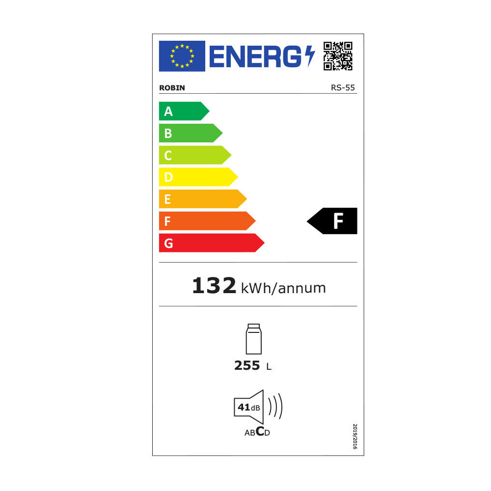 Robin RS-55 Ψυγείο Συντήρησης 255lt Υ145.5xΠ55xΒ60εκ. Λευκό