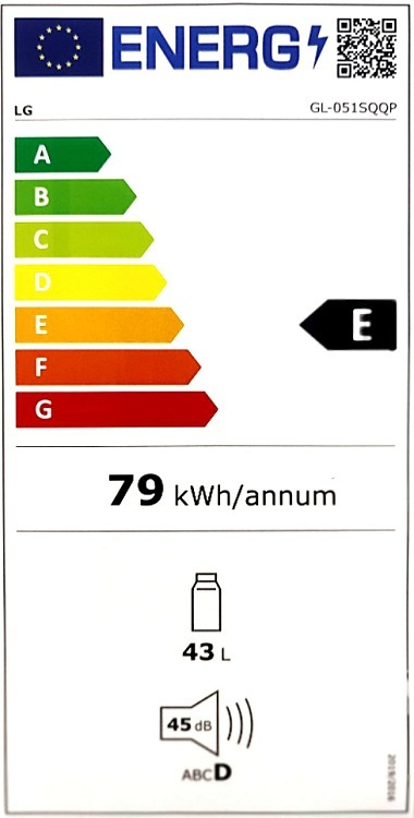 LG GL-051SQQP Mini Bar 43lt Υ50.1xΠ44.3xΒ45εκ. Λευκό