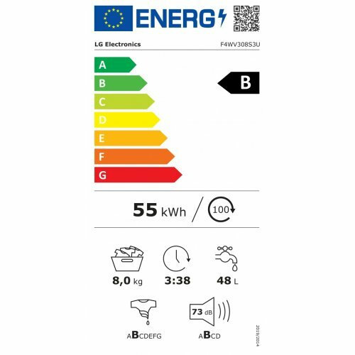 LG Πλυντήριο Ρούχων Inverter Direct Drive 8kg 1400 Στροφών F4WV308S3U