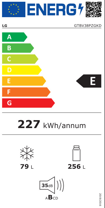 LG GTBV38PZGKD Ψυγείο Δίπορτο 335lt Total NoFrost Υ172xΠ60xΒ71εκ. Inox