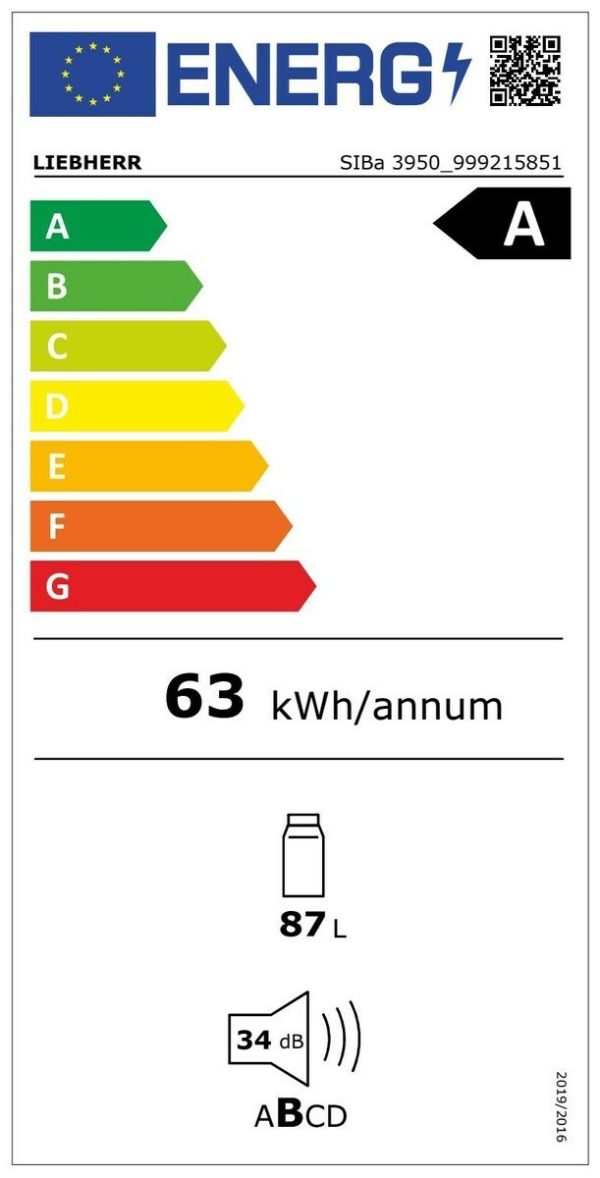 Liebherr SIBa 3950 Prime Εντοιχιζόμενο Mini Bar 87lt Υ87.4xΠ56xΒ55εκ. Λευκό