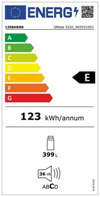 Liebherr SRbde 5220 Μονόπορτο Ψυγείο 399lt Υ192.7xΠ61.5xΒ76.7εκ. Inox