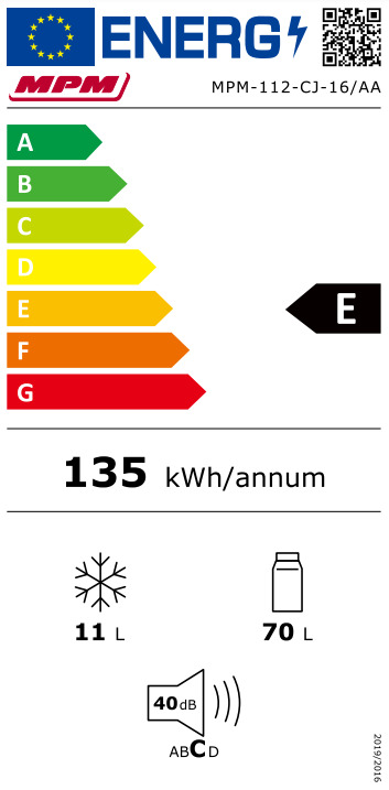 MPM MPM-112-CJ-16/AA Μονόπορτο Ψυγείο 81lt Υ84xΠ48xΒ50εκ. Γκρι