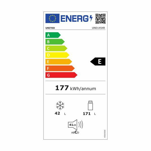 United UND1454R Ψυγείο Δίπορτο 213lt Υ144xΠ54xΒ57εκ. Λευκό