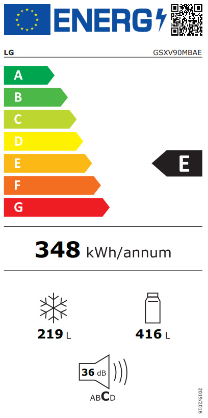 LG GSXV90MBAE Ψυγείο Ντουλάπα 635lt NoFrost Υ179xΠ91.3xΒ73.5εκ. Inox