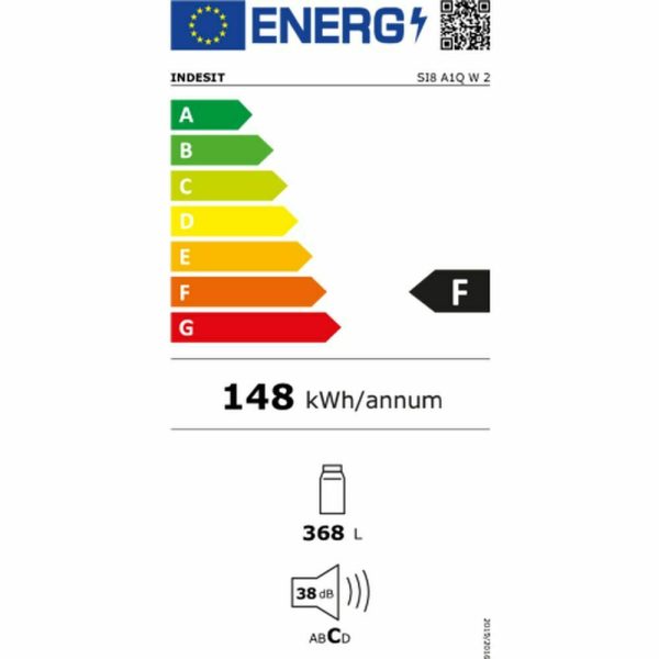 Indesit SI8 A1Q W 2 Μονόπορτο Ψυγείο 368lt Υ187.5xΠ59.5xΒ63εκ. Λευκό