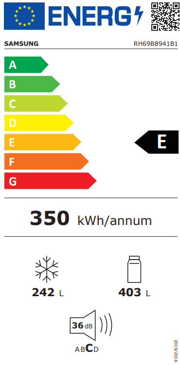 Samsung RH69B8941B1/EF Ψυγείο Ντουλάπα 645lt Total NoFrost Υ178xΠ91.2xΒ71.6εκ. Μαύρο