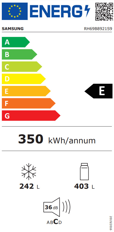 Samsung RH69B8921S9 Ψυγείο Ντουλάπα 645lt Total NoFrost Υ178xΠ91.2xΒ71.6εκ. Inox