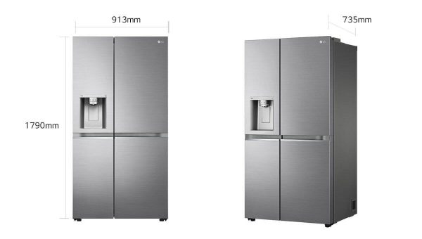 LG GSLV90PZAD Ψυγείο Ντουλάπα 635lt Total NoFrost Υ179xΠ91.3xΒ73.5εκ. Inox