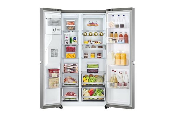 LG GSLV90PZAD Ψυγείο Ντουλάπα 635lt Total NoFrost Υ179xΠ91.3xΒ73.5εκ. Inox