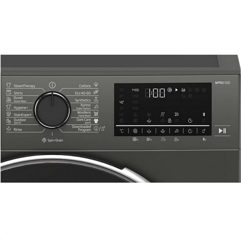 Beko Πλυντήριο Ρούχων 10kg 1400 Στροφών Μαύρο B3WF U 510418 M