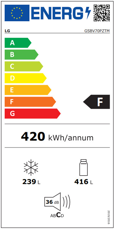 LG GSBV70PZTM Ψυγείο Ντουλάπα 655lt Total NoFrost Υ189.1xΠ96.8xΒ77εκ. Inox