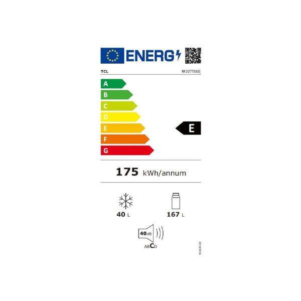 TCL RF207TSE0 Ψυγείο Δίπορτο 207lt Υ144xΠ54.5xΒ55εκ. Γκρι