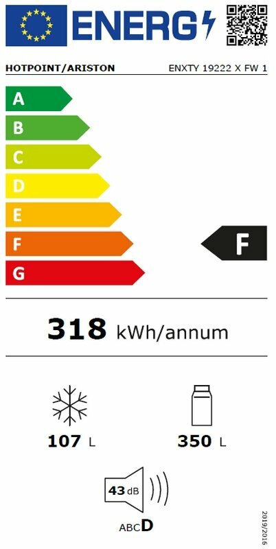 Hotpoint-Ariston ENXTY 19222 X FW Ψυγείο Δίπορτο 457lt NoFrost Υ190.5xΠ70xΒ70εκ. Inox