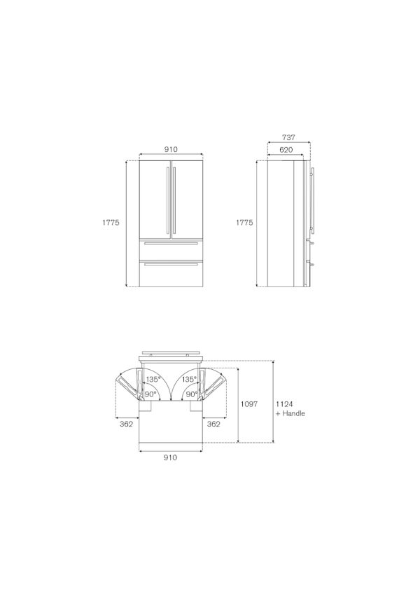 Bertazzoni REF904FFNXTC Ψυγείο Ντουλάπα 636lt Total NoFrost Υ177.5xΠ91xΒ73.7εκ. Inox