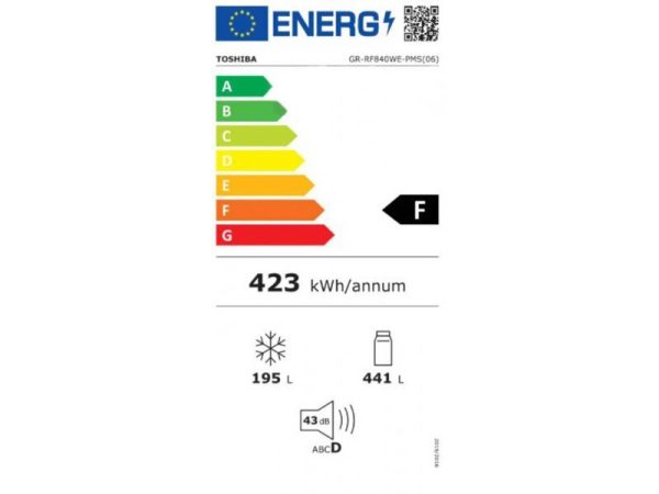 Toshiba GR-RF840WE-PMS Ψυγείο Ντουλάπα 636lt NoFrost Υ193.5xΠ90.5xΒ77.5εκ. Inox