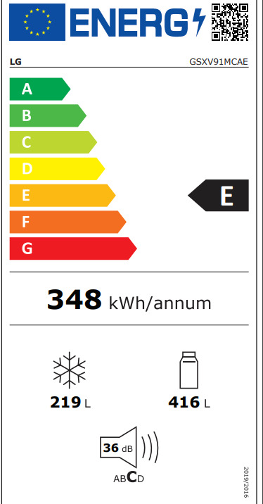 LG GSXV91MCAE Ψυγείο Ντουλάπα 635lt Total NoFrost Υ179xΠ91.3xΒ73.5εκ. Μαύρο