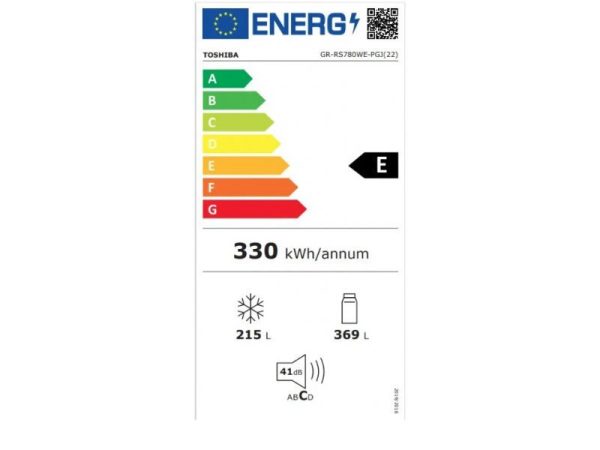 Toshiba RS780WE-PGJ SbS Ψυγείο Ντουλάπα 584lt NoFrost Υ179.3xΠ91xΒ70εκ. Μαύρο