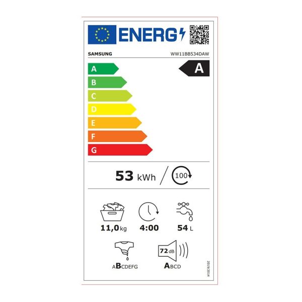 Samsung Πλυντήριο Ρούχων 11kg 1400 Στροφών WW11BB534DAWS6