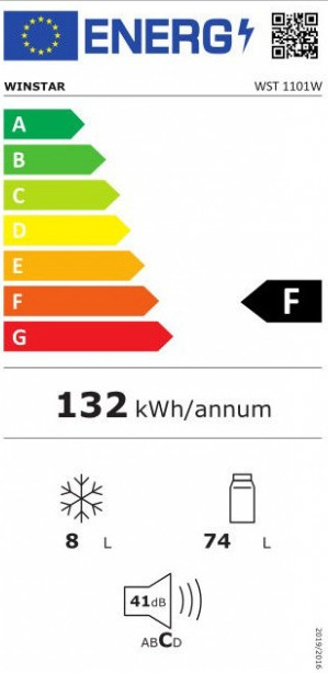 Winstar WST1101W Μονόπορτο Ψυγείο 82lt Υ83.8xΠ48xΒ56εκ. Λευκό