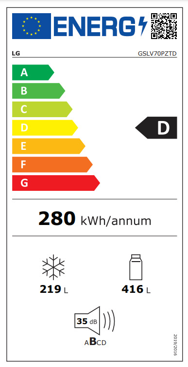 LG GSLV70PZTD Ψυγείο Ντουλάπα 635lt Total NoFrost Υ179xΠ91.3xΒ73.5εκ. Inox