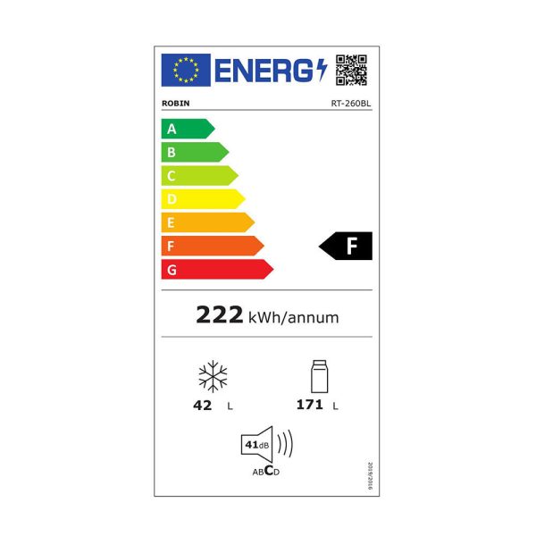 Robin RT-260 Ψυγείο Δίπορτο 213lt Υ144xΠ54xΒ60εκ. Λευκό