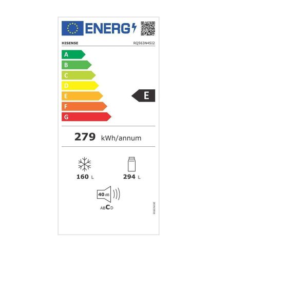 Hisense RQ563N4SI2 Ψυγείο Ντουλάπα 454lt Total NoFrost Υ181xΠ79.4xΒ70εκ. Inox