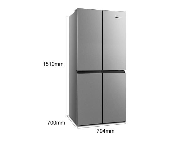 Hisense RQ563N4SI2 Ψυγείο Ντουλάπα 454lt Total NoFrost Υ181xΠ79.4xΒ70εκ. Inox