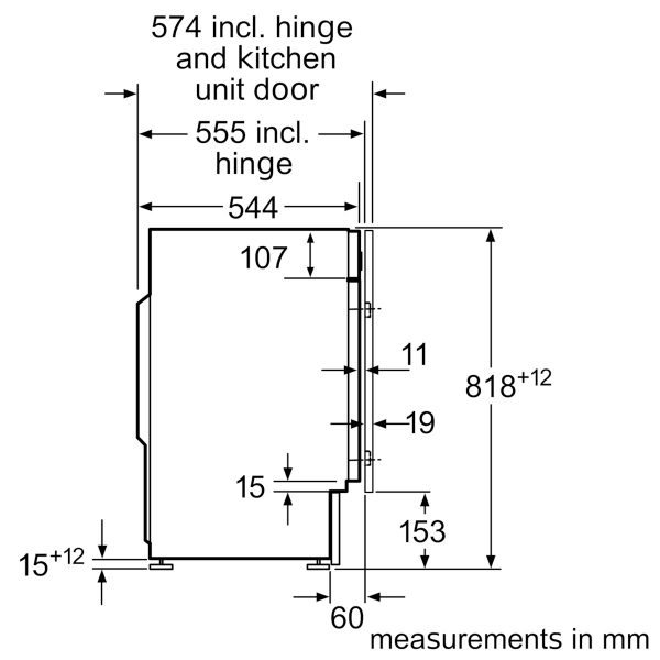 Bosch Εντοιχιζόμενο Πλυντήριο Ρούχων 8kg 1400 Στροφών WIW28542EU