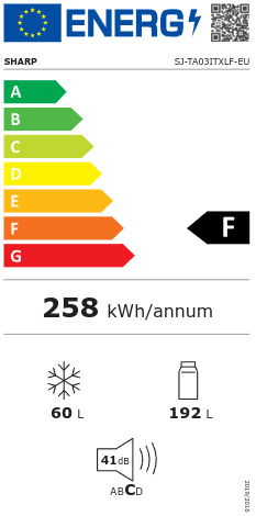 Sharp SJ-TA03ITXLF Ψυγείο Δίπορτο 252lt NoFrost Υ166.5xΠ54xΒ63εκ. Inox