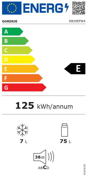 Gorenje RB39EPW4 Mini Bar 82lt Υ84.2xΠ47.5xΒ44.8εκ. Λευκό