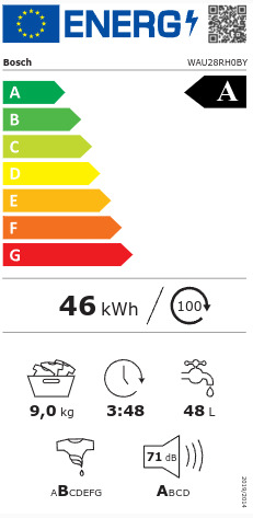 Bosch WAU28RH0BY Πλυντήριο Ρούχων 9kg 1400 Στροφών