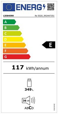 Liebherr Re 5020 Plus Ψυγείο Συντήρησης 349lt Υ165.5xΠ59.7xΒ67.5εκ. Λευκό