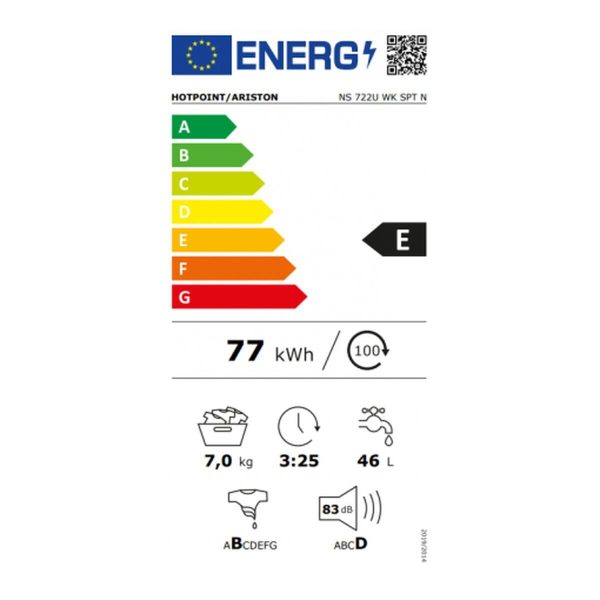 Hotpoint-Ariston Πλυντήριο Ρούχων 7kg 1200 Στροφών NS 722U WK SPT N