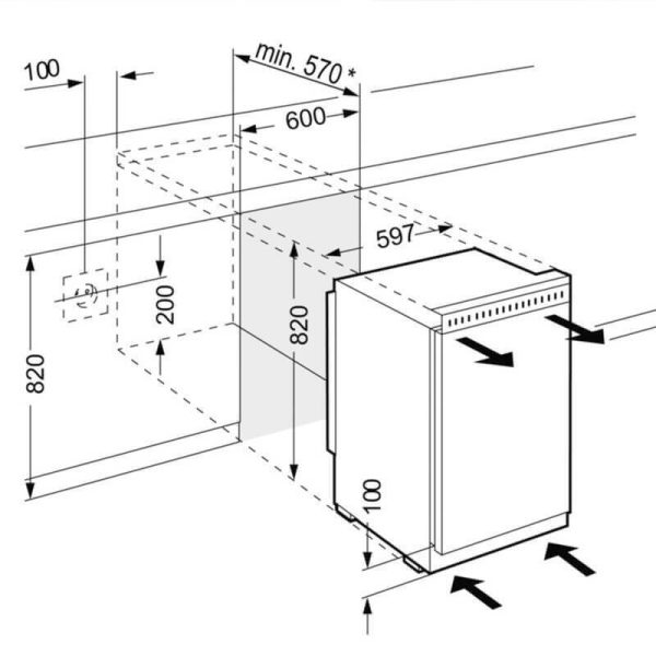 Liebherr UK 1720 Εντοιχιζόμενο Mini Bar Υ82xΠ60xΒ57εκ. Λευκό