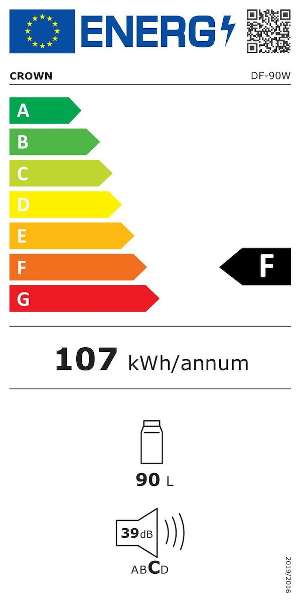 Crown DF-90W Mini Bar 90lt Υ85xΠ48xΒ45εκ. Λευκό