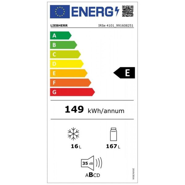 Liebherr IRSe 4101 Pure Εντοιχιζόμενο Μονόπορτο Ψυγείο 183lt Υ123.6xΠ57xΒ55εκ. Λευκό