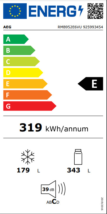 AEG RMB952E6VU Ψυγείο Ντουλάπα 522lt NoFrost Υ190xΠ90.9xΒ69εκ. Inox