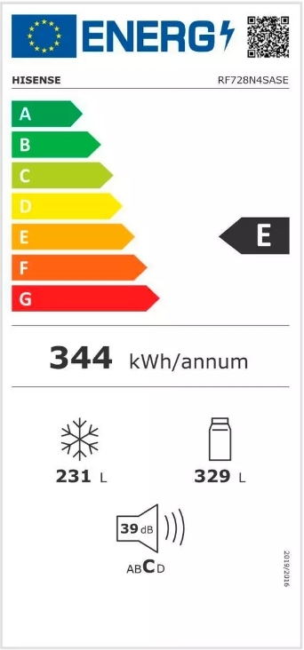 Hisense RF728N4SASE Ψυγείο Ντουλάπα Total NoFrost Υ178.5xΠ91.4xΒ72.5εκ. Inox