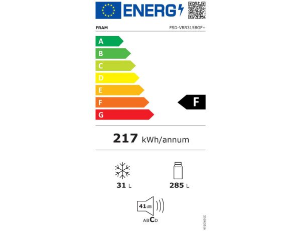 Fram FSD-VRR315BGF+ Retro Μονόπορτο Ψυγείο 316lt Υ176.9xΠ60.5xΒ63.5εκ. Ροζ